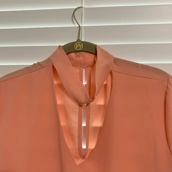 2/$20 or 3/$25 Sz L Peach Blouse w/ Flutter Sleeves - Picture 4 of 7